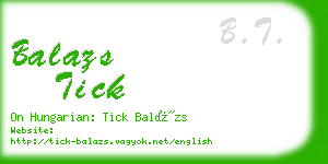 balazs tick business card